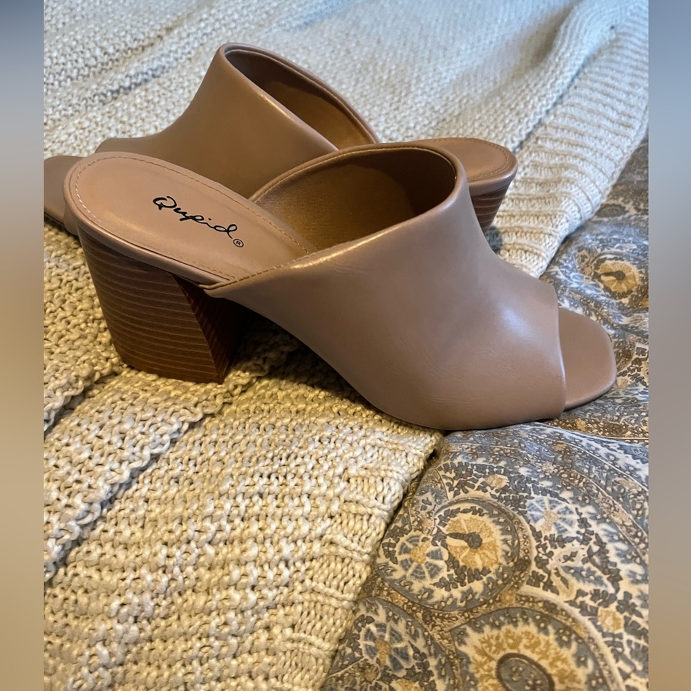 Taupe Block Heels